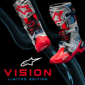 boty TECH 10 limitovaná edice VISION, ALPINESTARS (černá/bílá/stříbrná/červená fluo/modrá, vel. 47)_thumb4