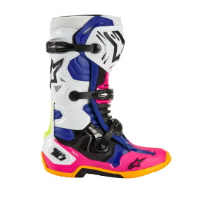 boty TECH 10 limitovaná edice COAST, ALPINESTARS (bílá/tmavomodrá/růžová/žlutá fluo/oranžová/černá, vel. 47)_thumb2