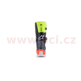 boty TECH 7 S, ALPINESTARS, dětské (šedá/červená fluo/žlutá fluo, vel.34)_thumb3