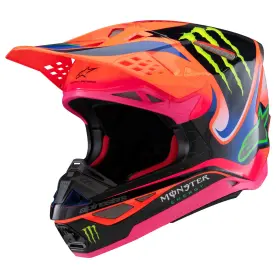 přilba SUPERTECH S-M10 edice HAIDEN DEEGAN, ALPINESTARS (oranžová fluo/fialová/růžová/zelená, vel. S)