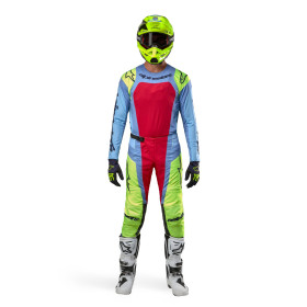 kalhoty TECHSTAR OCURI, ALPINESTARS (světle modrá/žlutá fluo/červená, vel. 32)_thumb3