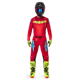 kalhoty SUPERTECH MAKER, ALPINESTARS (červená/žlutá fluo, vel. 32)_thumb3