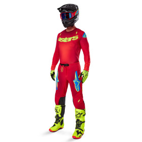 kalhoty SUPERTECH MAKER, ALPINESTARS (červená/žlutá fluo, vel. 32)_thumb4