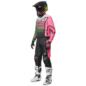 kalhoty RACER COMPASS, ALPINESTARS, dětské (černá/zelená neon/růžová fluo, vel. 24)_thumb3