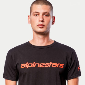 tričko LINEAR WORDMARK TEE, ALPINESTARS (černá/červená fluo, vel. L)_thumb4