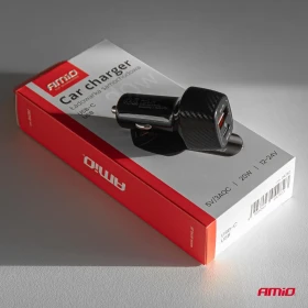 AMiO QC+PD 20W USB-A + USB-C nabíječka do auta_thumb5