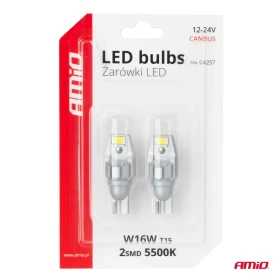 AMiO LED CANBUS T15 W16W 2SMD 3570 bílá 12V 24V žárovky_thumb5