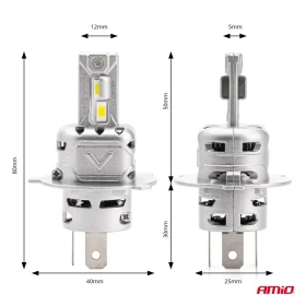 AMIO LED žárovky hlavního osvětlení H4/H19 X2 Series_thumb4