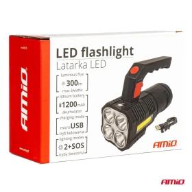 AMIO LED pracovní baterka 4LED + COB 1200mAh_thumb7