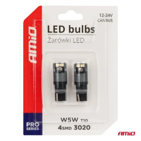 AMIO LED žárovky CANBUS 3020 4SMD T10 W5W W10W 12V/24V_thumb5