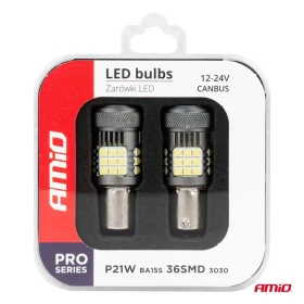 AMIO LED žárovky CANBUS PRO series BA15S P21W R10W R5W 36x3030 SMD FAN White 12V/24V_thumb6