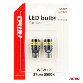 AMIO LED žárovky CANBUS T10 W5W 27SMD 2016 White 12V/24V_thumb5