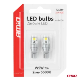 AMIO LED žárovky CANBUS T10 W5W 2SMD 3570 White 12V 24V_thumb5