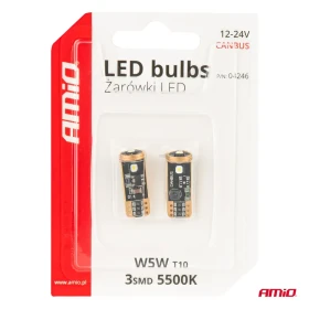 AMIO LED žárovky CANBUS T10 W5W 3SMD 3838 White 12V/24V_thumb5