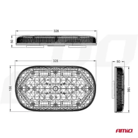 AMIO Mini světelná lišta LED WLB78 magnet 293x171mm R65 R10 48LED 12/24V IP56_thumb8