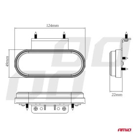 AMIO Svetlo obrysové biele – oválne LED - OM-01-W_thumb6