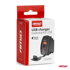 AMIO Voděodolná nabíječka na telefon ve tvaru lodě s ČERVENÝM LED podsvícením USB_thumb5
