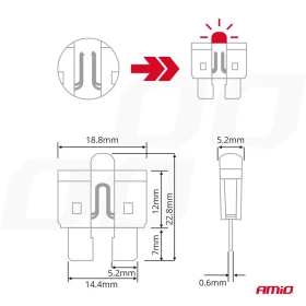 AMIO Autopojistky nožové standard s LED diodou 10ks_thumb6