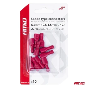 AMIO Elektrické konektory izolované – samice (násuvka) 6.6mm 0.5-1.5mm2 10A 10ks_thumb4