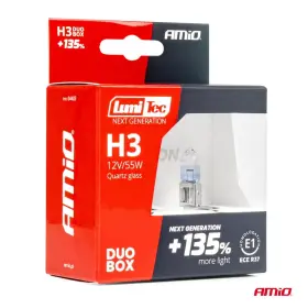 AMIO Halogenové žárovky H3 12V 55W LumiTec NEXT GENERATION +135% DUO_thumb5