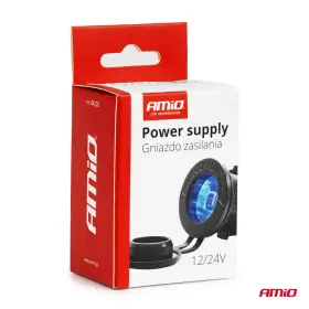 AMIO Zásuvka do zapalovače auta s modrým LED podsvícením 12/24V vodotěsná_thumb5