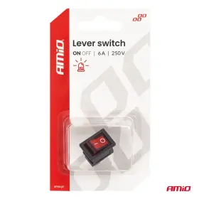 AMIO Kolébkový přepínač s červeným podsvícením 6A 250V_thumb5