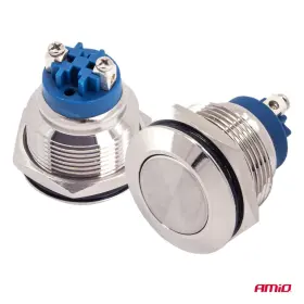 AMIO Plochý kulatý ocelový vypínač ON/OFF 19mm 5A 12/230V_thumb5