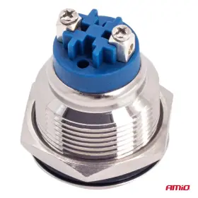 AMIO Plochý kulatý ocelový vypínač ON/OFF 19mm 5A 12/230V_thumb4