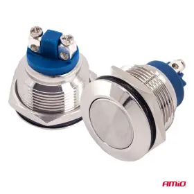 AMIO Momentové tlačítko ploché kulaté ocelové 19 mm 5 A 12/230 V_thumb6