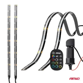 AMIO LED pásky do auta s dálkovým ovládáním vícebarevný RGB 2x30cm 12V_thumb7