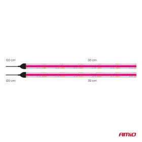 AMIO LED pásky COB do auta růžové 2x30 cm 12V_thumb5