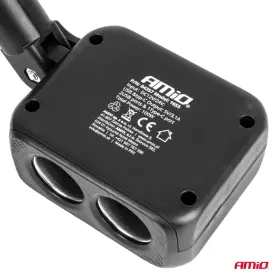 AMIO Prodlužovací zásuvka 2x USB-A 1x USB-C 12/24V 100W 180°_thumb5