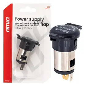 AMIO Přídavná elektrická zásuvka s klapkou 250W 12V 24V_thumb5
