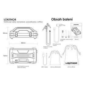 LOKITHOR Startovací zdroj s kompresorem JA301 PRO, 12V, 2500A, 74Wh_thumb5