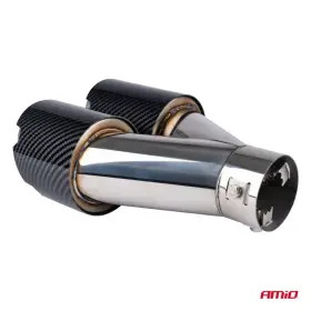 AMIO Koncovka tlumiče výfuku z nerezové oceli dvojitá pravá carbon_thumb3