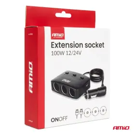 AMIO Prodlužovací zásuvka 2x USB-A ON/OFF LED 12/24V 100W 70cm_thumb8