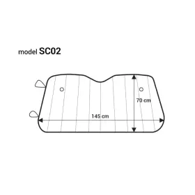 AMIO Sluneční clona stříbrná - 145x70 cm_thumb7