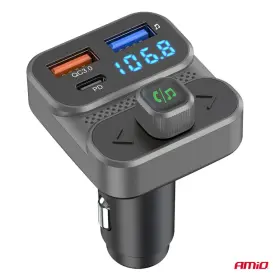 AMIO FM vysílač 2×USB-A 1×USB 12V 24V_thumb8