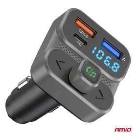 AMIO FM vysílač 2×USB-A 1×USB 12V 24V_thumb5