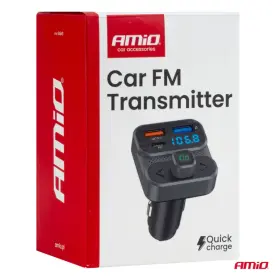 AMIO FM vysílač 2×USB-A 1×USB 12V 24V_thumb9