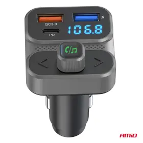 AMIO FM vysílač 2×USB-A 1×USB 12V 24V_thumb7