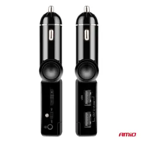 AMIO Skládací FM vysílač do auta 2×USB-A 12V 24V 12V 24V_thumb6