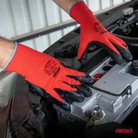 AMIO Polyesterové ochranné rukavice potažené latexem velikost 11 třída 2121X 2ks_thumb4