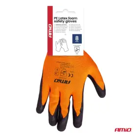 AMIO Polyesterové ochranné rukavice potažené latexovou pěnou velikost 11 třída 2132X 2ks_thumb9