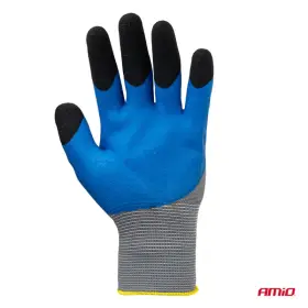 AMIO Polyesterové ochranné rukavice potažené latexovou pěnou 3/4 povrchu velikost 8 třída 3131X 2 páry_thumb6