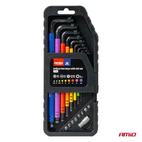 AMIO Imbusové klíče se sadou bitů 18 kusů CRV_thumb7