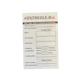 NALEPOVACÍ ŠTÍTEK pro výměnu oleje