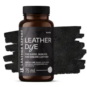 LEATHER EXPERT Leather Dye Black - Barvivo na semiš a nubuk černé 75ml
