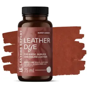 LEATHER EXPERT Leather Dye Burnt Umber - Barvivo na semiš a nubuk cihlově hnědé 75ml