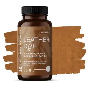 LEATHER EXPERT Leather Dye Caramel - Barvivo na semiš a nubuk karamelové 75ml